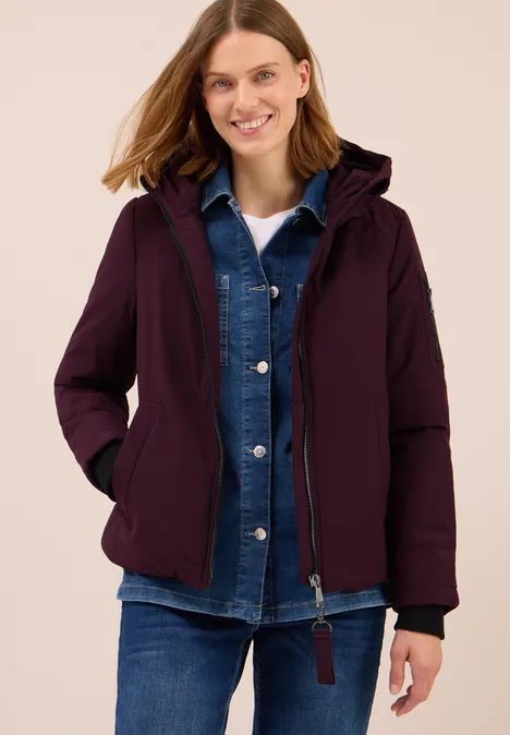 Gefütterte Jacke dark plum