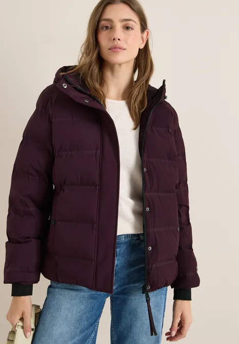 Sportive Jacke mit Kapuze dark plum