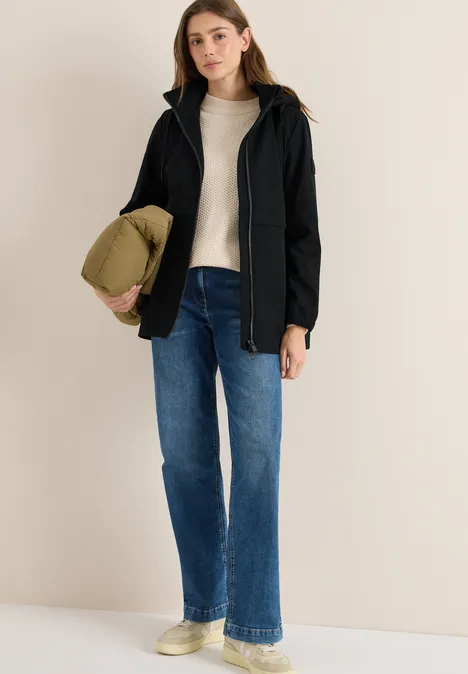 Kurze Trench Jacke Black