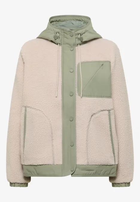 Kapuzenjacke teddy vanilla white