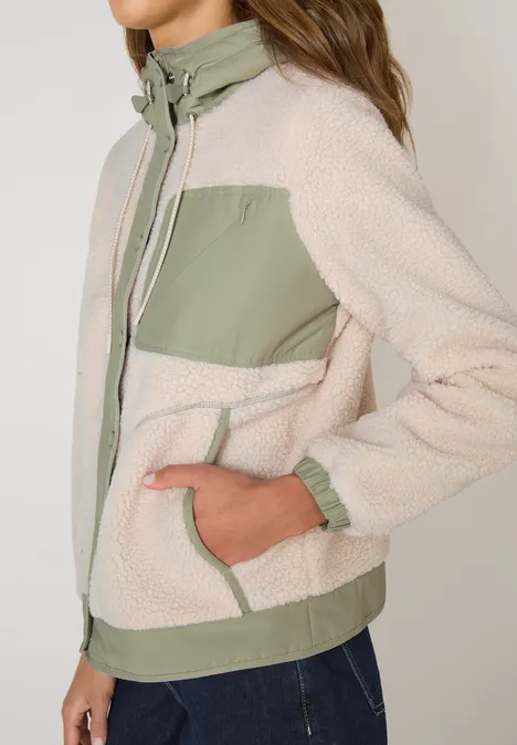 Kapuzenjacke teddy vanilla white