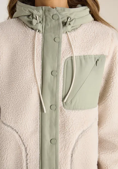Kapuzenjacke teddy vanilla white