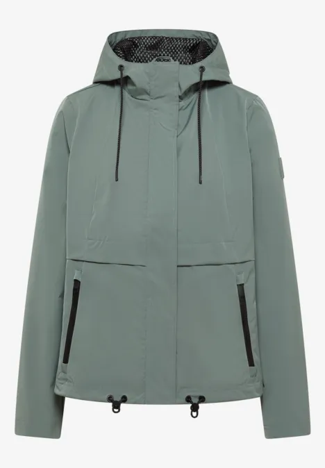 Windjack met capuchon kelp green