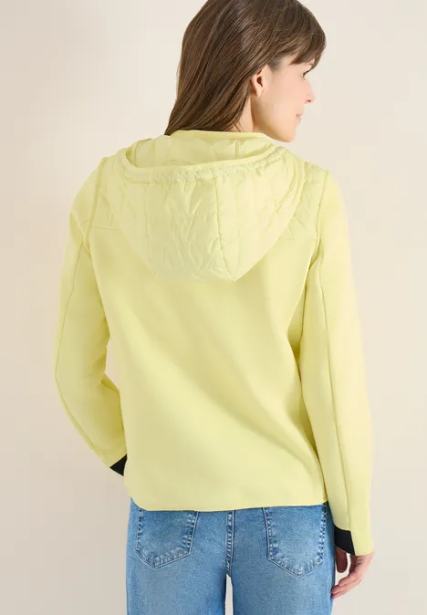 Jas met structuurmix en capuchon iced yellow Jas met structuurmix en capuchon iced yellow