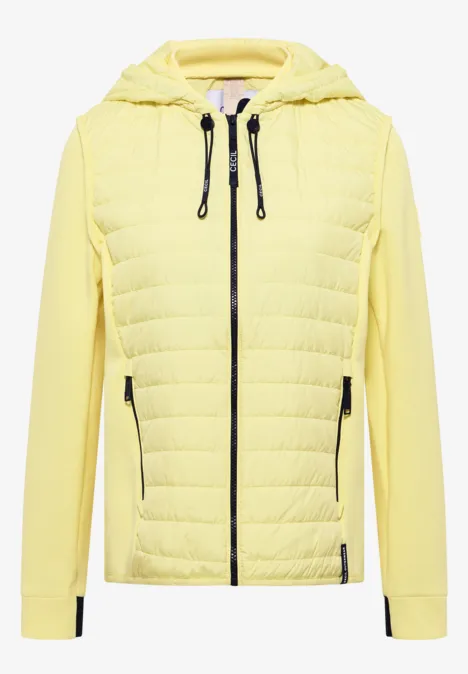 Jas met structuurmix en capuchon iced yellow Jas met structuurmix en capuchon iced yellow