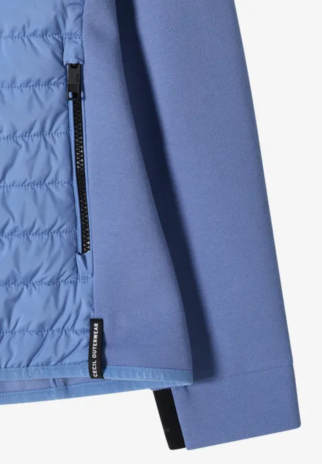 Jas met structuurmix en capuchon coal blue Jas met structuurmix en capuchon coal blue