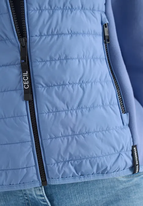 Jas met structuurmix en capuchon coal blue Jas met structuurmix en capuchon coal blue