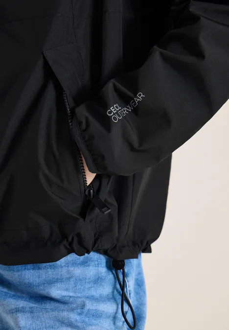 Jacke mit Kapuze und Tunnelzug Black Jacke mit Kapuze und Tunnelzug Black