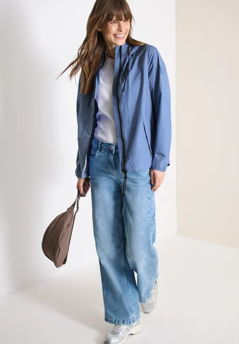 Jacke mit Kapuze und Tunnelzug coal blue