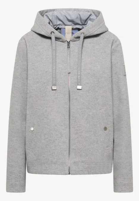 Hoodie Jacke silvery beige melange
