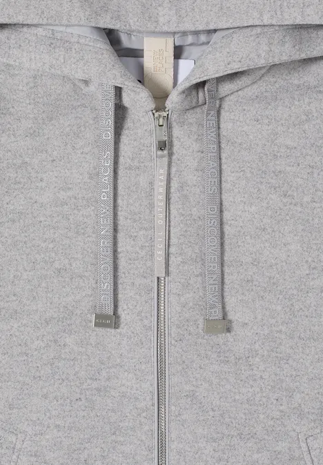 Hoodie Jacke silvery beige melange