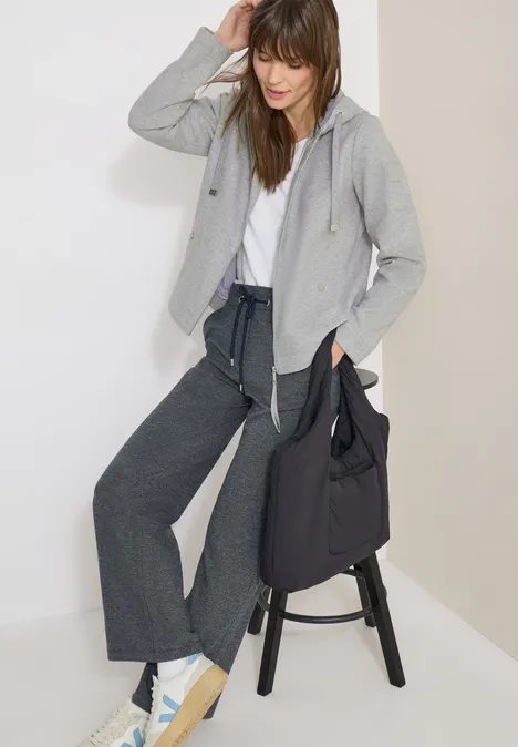 Hoodie Jacke silvery beige melange