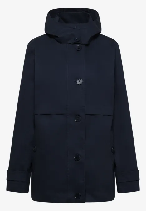 Trench-coat midi blue navy