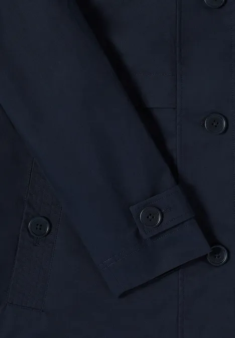 Trench-coat midi blue navy