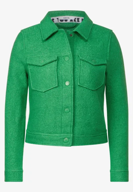 Jacke mit Wollanteil celery green