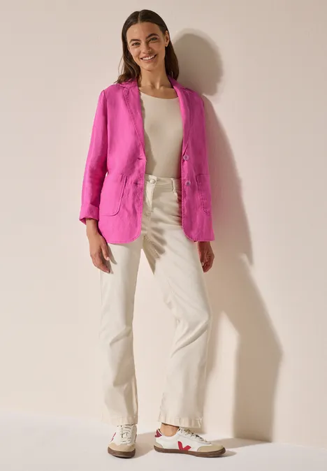 Leinen-Blazer bloomy pink