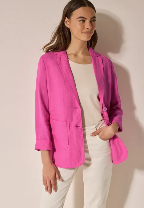 Leinen-Blazer bloomy pink