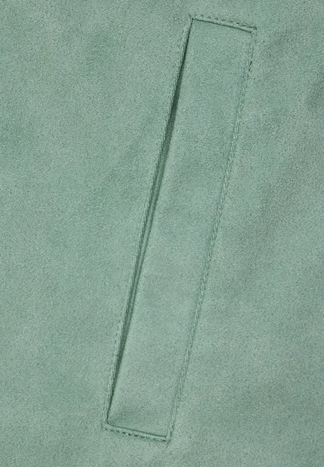 Kurze Velours Jacke raw salvia green