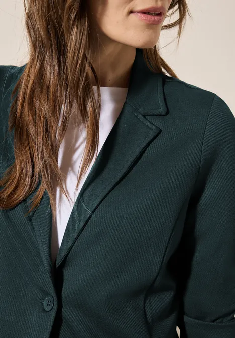 Basis gestructureerde blazer fir green