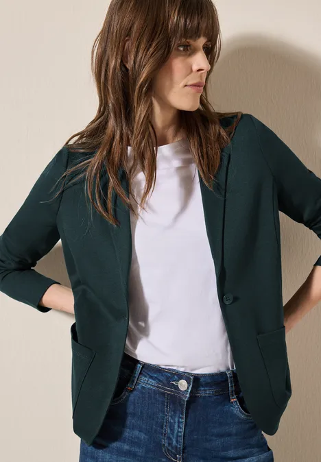 Basis gestructureerde blazer fir green