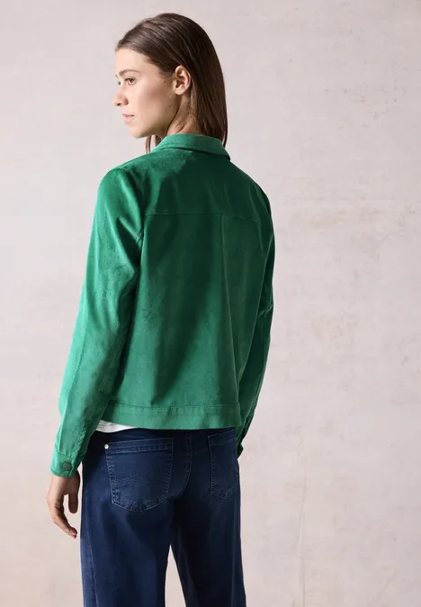 Kurze Cordjacke malachite green