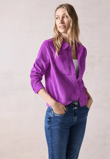 Kurze Cordjacke iced violet