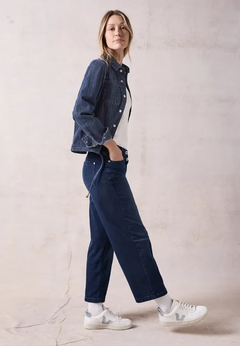 Kurze Jeansjacke Dark blue wash