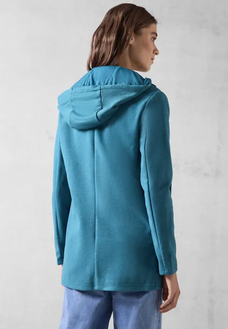 Blazerjacke in Wolloptik aqua melange