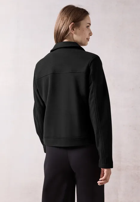 Jacke in Woll-Optik Black
