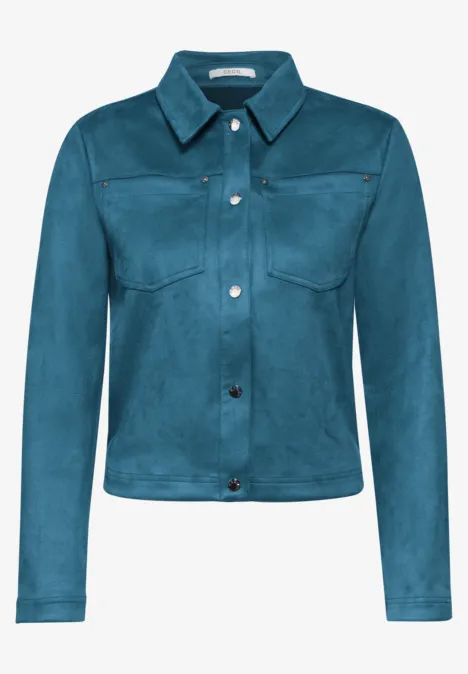 Jacke im Velours-Look celestial aqua blue