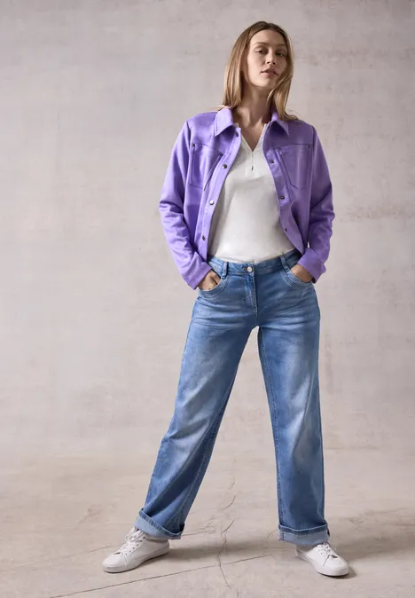 Jacke im Velours-Look wild lilac