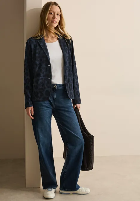 Blazer met leo-structuur universal blue