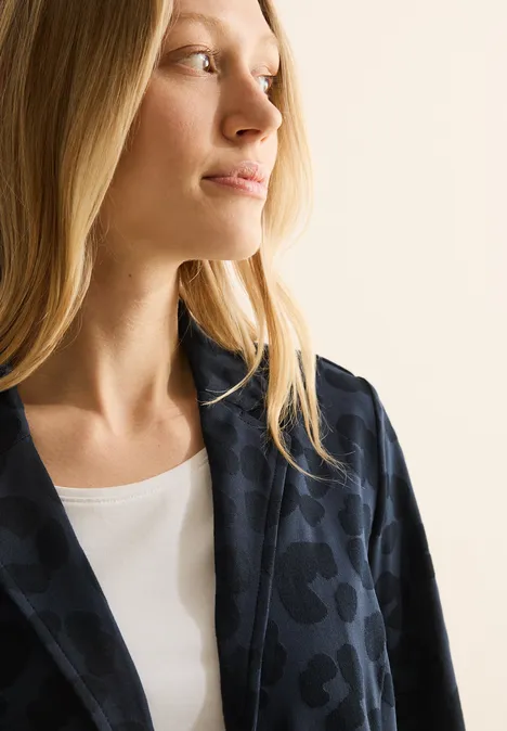 Blazer met leo-structuur universal blue