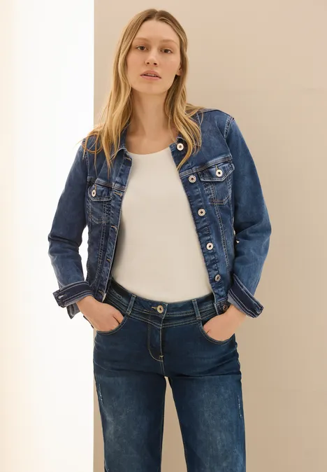 Veste en jean mid blue wash