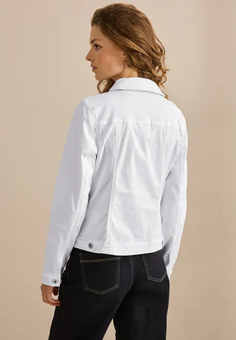 Jeansjacke mit Taschen White