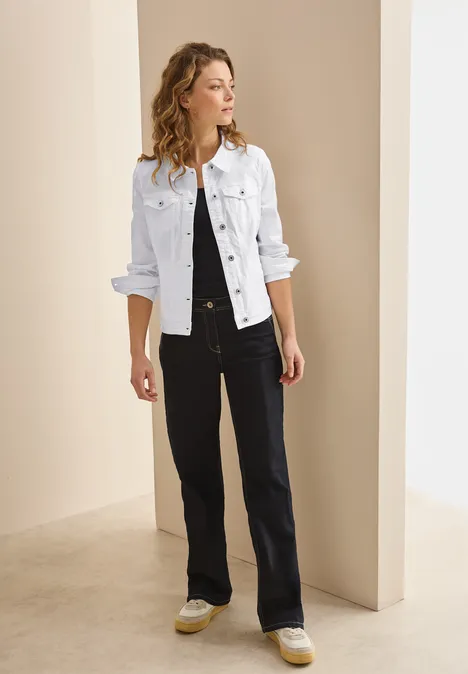Jeansjacke mit Taschen White