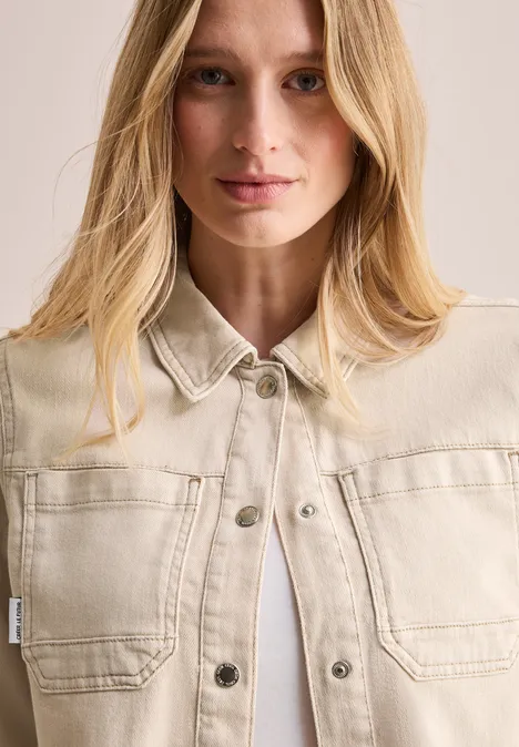 Denim Overshirt pearl beige