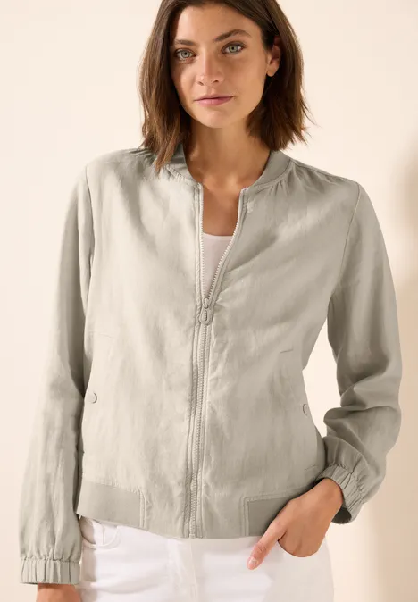 Leichter Leinen-Blouson pumice beige