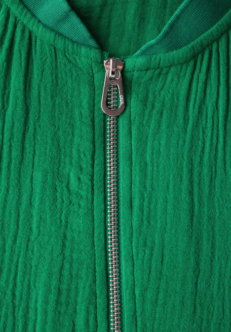 Kurze Musselin Jacke garden green