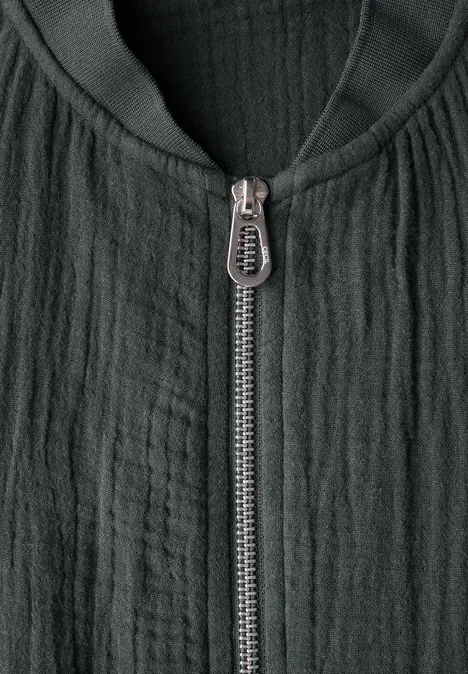 Kurze Musselin Jacke slate khaki