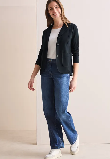 Blazer met structuur universal blue