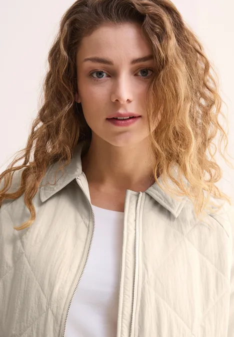 Veste avec motif piqué pearl beige