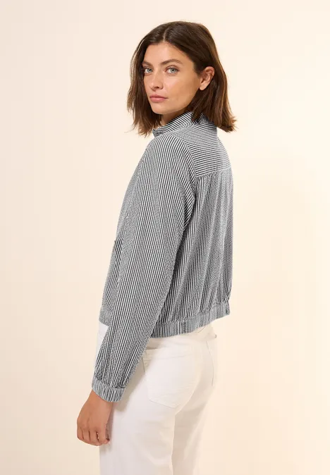Kurze Seersucker Jacke universal blue