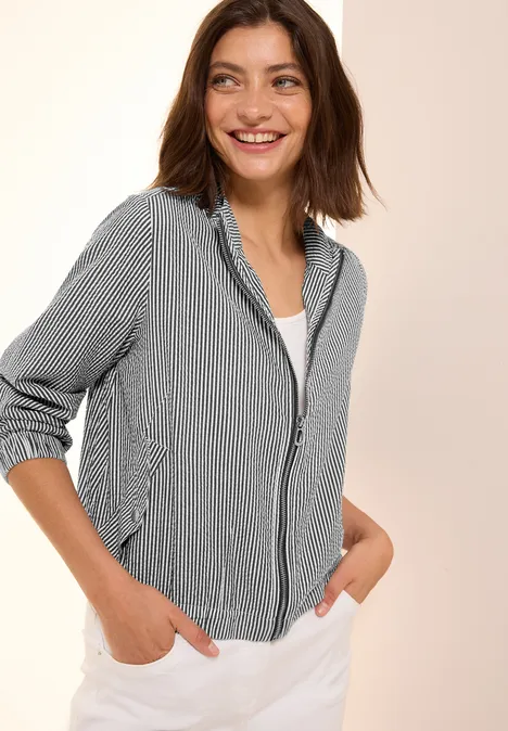 Kurze Seersucker Jacke universal blue