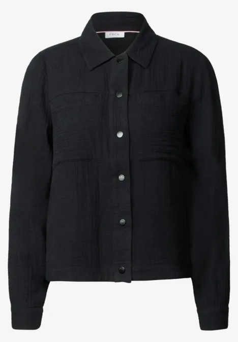 Musselin Overshirt Black