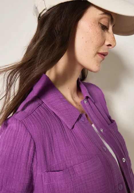 Musselin Overshirt magenta lacquer