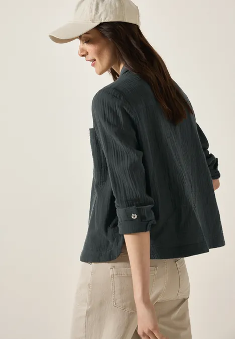 Musselin Overshirt slate khaki
