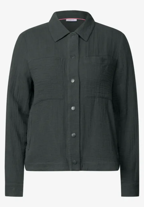 Musselin Overshirt slate khaki