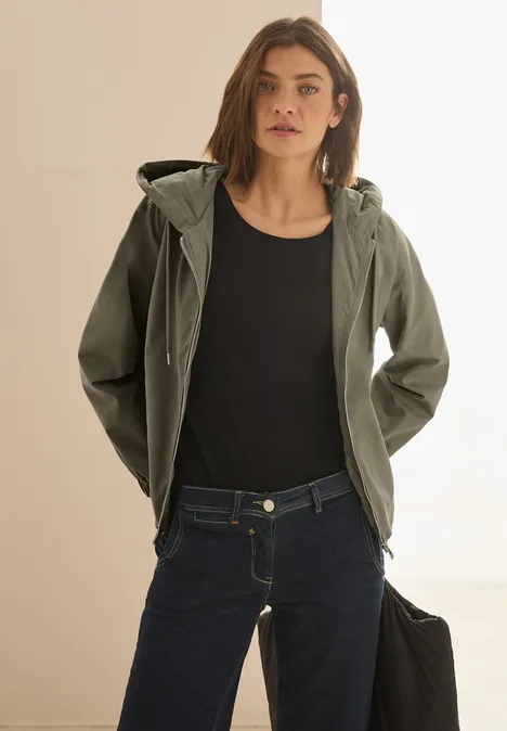 Blouson avec capuche smoky taupe
