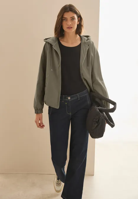 Blouson avec capuche smoky taupe